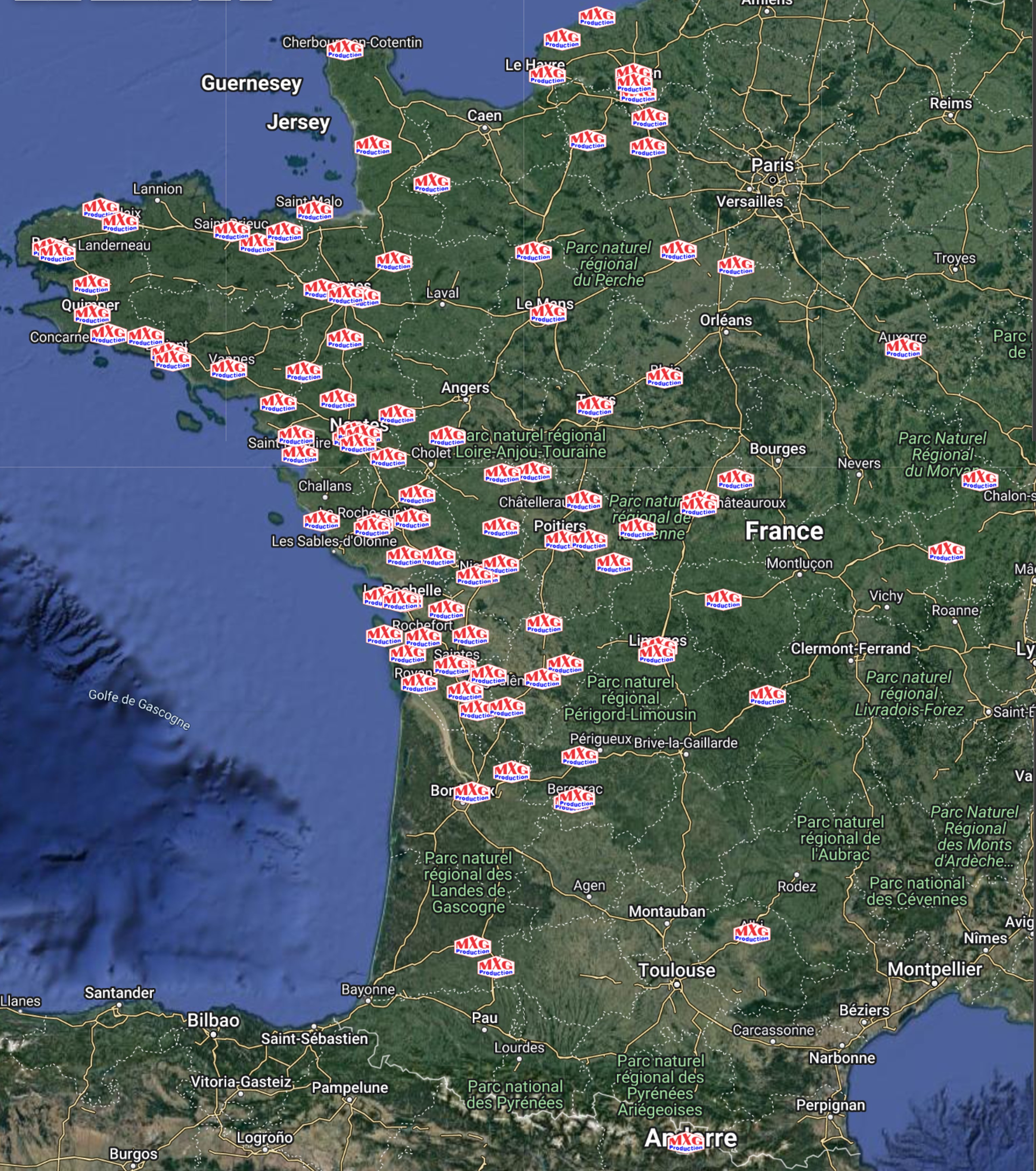 Carte de nos partenaires en France